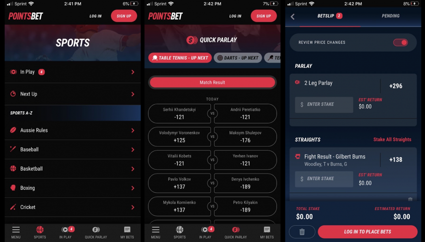 PointsBet platform screenshot 2