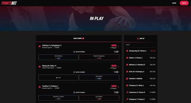 PointsBet platform screenshot 3